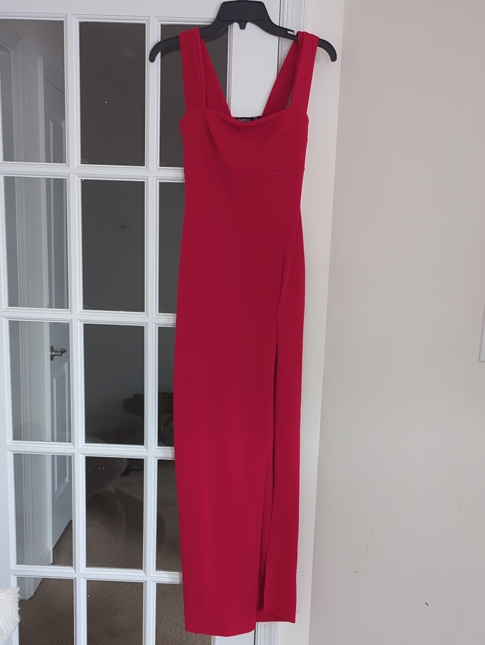 Boohoo Red Sleeveless Maxi Dress with Side Slit